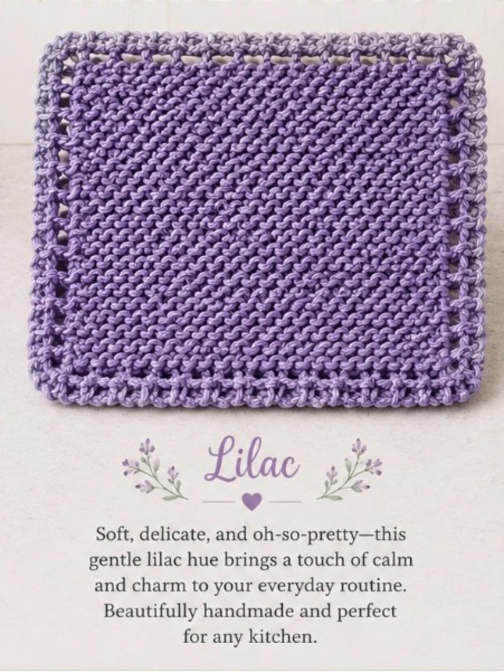 Bundle of 3 “Lilac” Knit Dishcloths